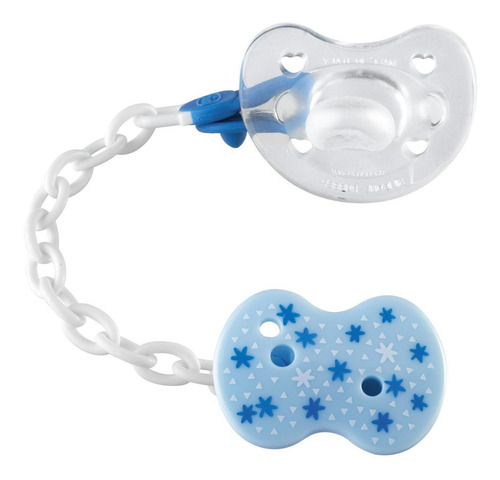 Imagen 4 de 7 de Chicco Clip Con Cadena Para Chupón Azul 1 Pza