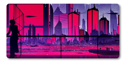 Mousepad Xl 58x30cm Cod.295 Arte Paisaje Futurista Rosa