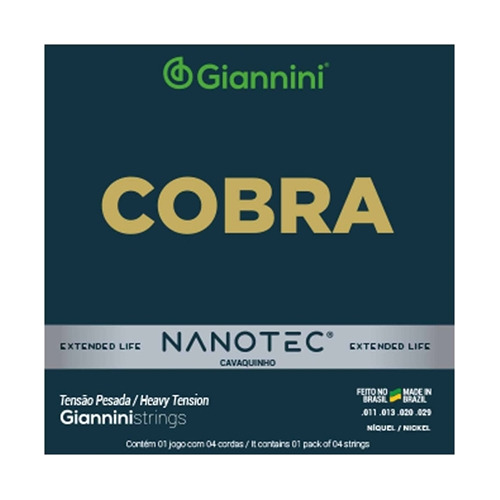 Encordoamento Giannini Gescp Cobra Nanotec P/ Cavaquinho 011