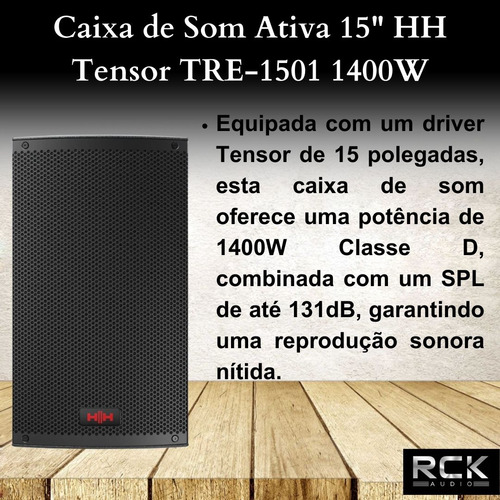 Caixa De Som Ativa 15 Hh Tre-1501 1400w Tensor