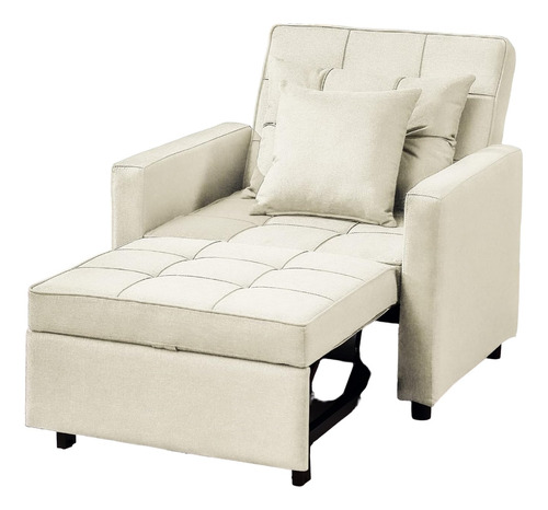 Sofa Cama Convertible 3 En 1 Linette Color Blanco Afuson