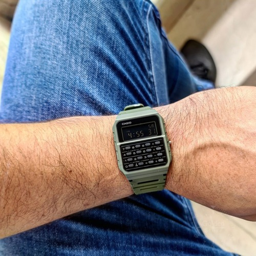 Reloj Calculadora Clasico Casio Ca-53w-1 Relojesymas Verde Wf-3b