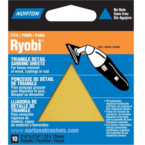 Norton Hoja Lija Triangular Para Ryobi Grano Grado Fino