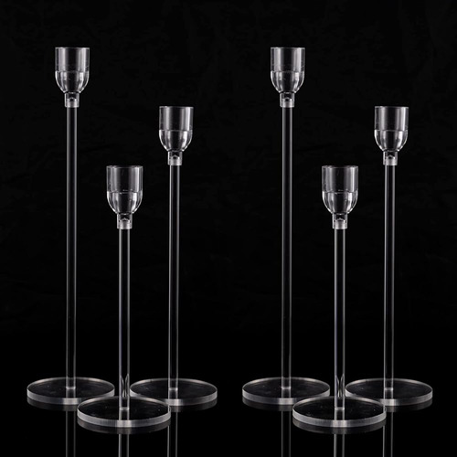 Vincidern 6pcs Candelabros Acrílicos Centros De Mesa Para Me