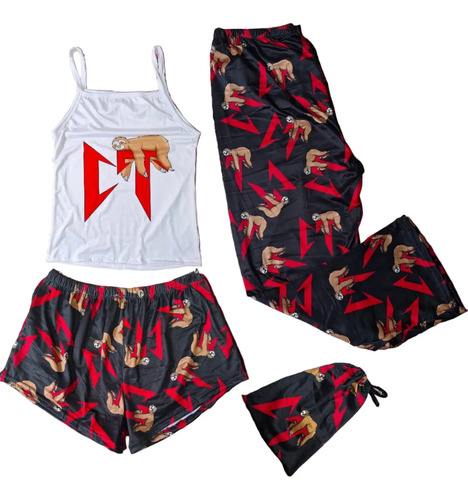 Pijama 4 Pz Hello Kitty Spiderman Playera Pantalón + Short