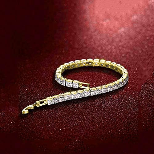 Savlano 14k Chapado En Oro Cubic Zirconia 3mm Square Princes
