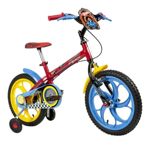 Bicicleta Infantil Caloi Aro 16 Hot Wheels Com Plaquinha
