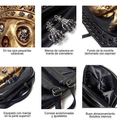 Mochila De Diseño Rey Calavera / Skull Gotica