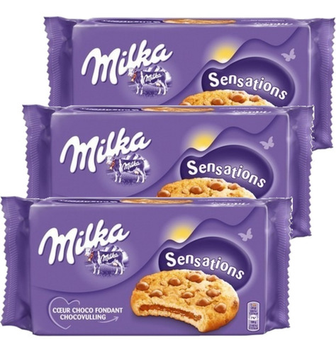 3 Biscoito Milka Sensations Cookies Com Chocolate 156g 