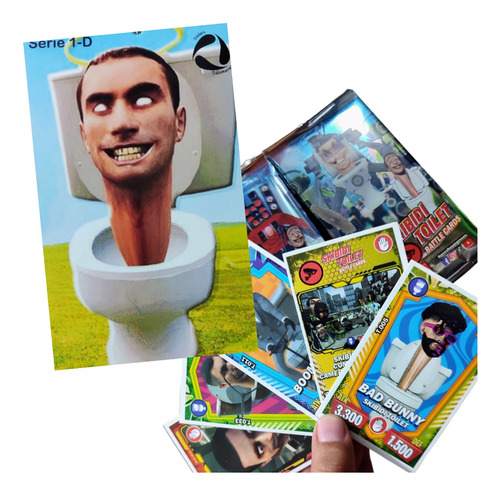 250 Tarjetas De Combate Skibidi Toilet + Libro De Stickers 