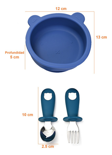 Set De 3 Baberos Para Bebé Con 2 Platos Y Cubiertos