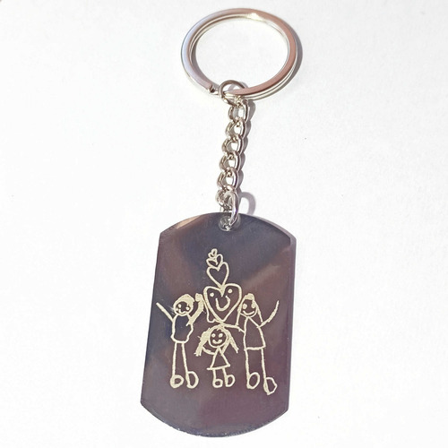 Imagen 4 de 9 de Llavero Acero Quirurgico Familia Grabado Laser Garantía