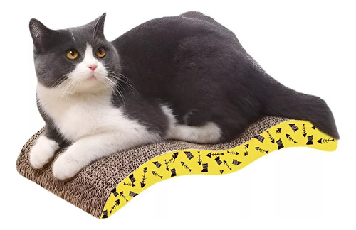 Rascador Para Gatos Carton Corrugado Rascador Con Catnip Onda Gato Gimnasio Marrón Claro