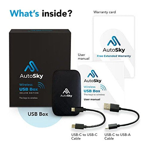 Autosky Carplay Inalámbrico Y Android Auto Ai Box Lite...