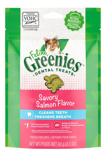 Snacks Dentales Naturales Para Gatos Sabor Salmón 60 G