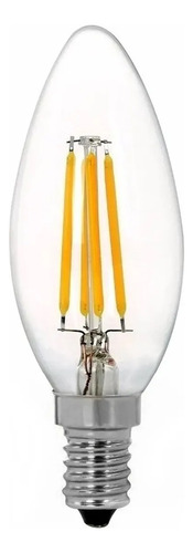 Lâmpada Filamento Led Vela Lisa 4w 220v E14 Branco Quente Cor da luz Branco-quente