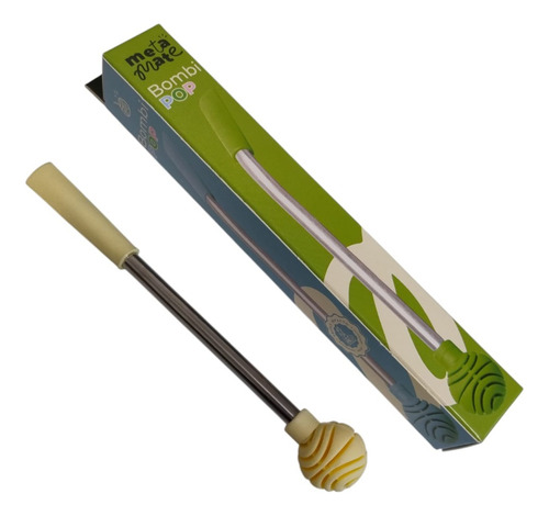 Bombilla De Acero Inoxidable Bombipop En Caja Amarillo