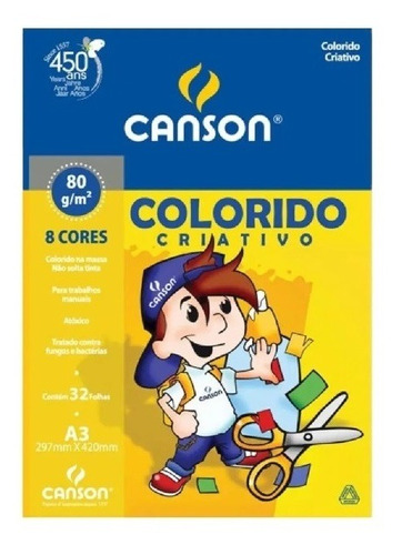 Bloco Colorido Infantil Canson 80 Gm² A3