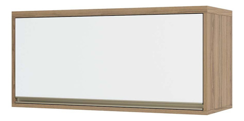 Armário Aéreo 80 Cm 1 Porta Basculante Mel Luciane Cor Vanilla Com Branco