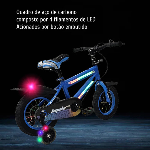Bicicleta Infantil Aro 12 Com Luzes Led E Design Premium!