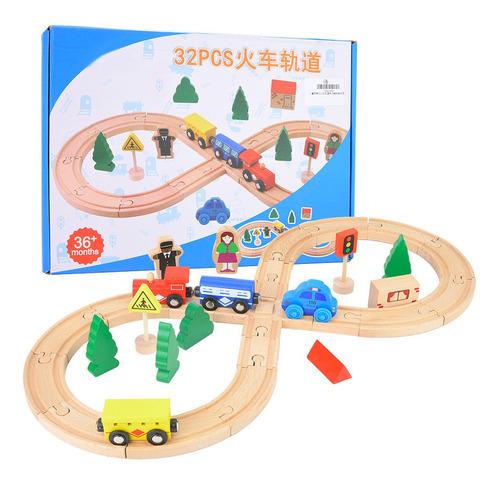 Juguete Multifunción Para Tren, Coche De Madera, Montaje Col