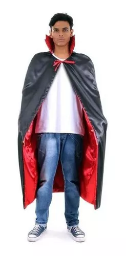 Capa de Vampiro Longa Adulto com Gola Alta de Halloween
