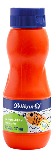 Pintura Digital Preescolar Dedos Pelikan 150ml Elegir Color Naranja