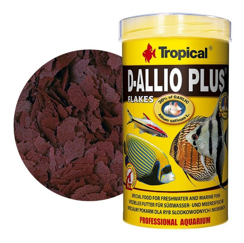 Hojuelas A Base De Ajo Peces Tropical D-allio Plus 1000 Ml