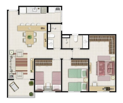 Imagem 4 de 15 de Monte Bianco Aptos De 69 A 85m2 2 E 3 Dorms C/ 1 Suíte Lazer Completo - Ap00012 - 34932570