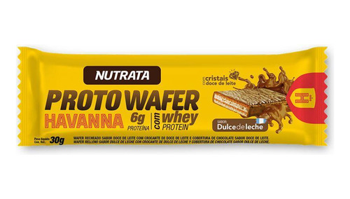 Nutrata Proto Wafer Sabor Doce De Leite Havanna Dp C/12 30gr