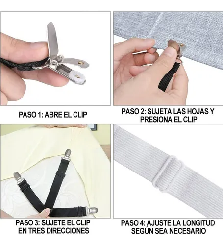 - Clips Sujeta Sujetadores Para Sábanas Cama Elasticos 2 Set