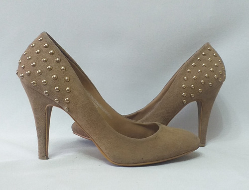 Zapatos Tacos Beige Con Tachas 38 De Lolita, Cataleya 