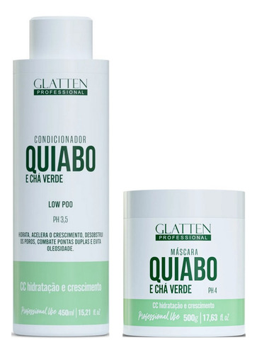 Glatten Quiabo E Chá Verde Condicionador E Máscara