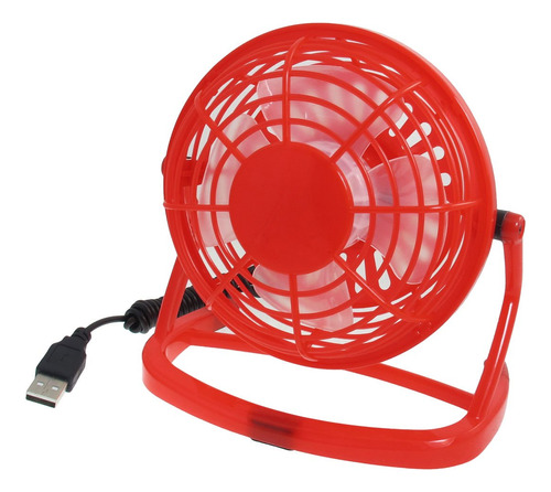 Mini Ventilador Refrigeracion Plastico Rojo Conexion Usb 9a0