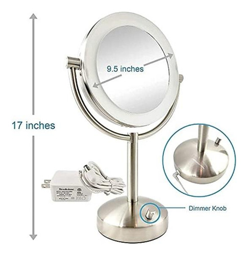 Espejo De Maquillaje Led Led De Mesa, Adaptador De Ca, De