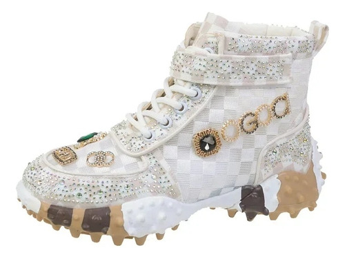 Zapatos Casuales Deportivos Con Piedras Brillantes Para Dama