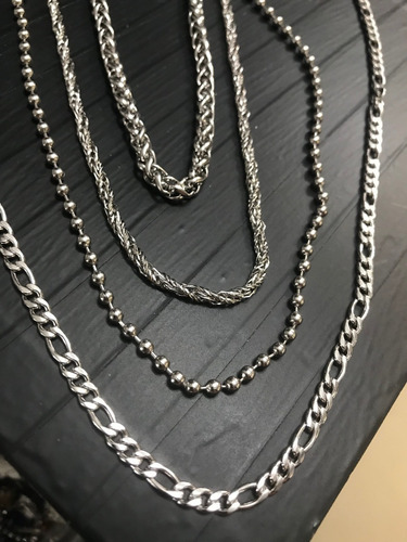Corrente Aço Inox Kit 10 Peças Atacado + Cor Prateado