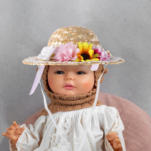 Mini Sombrero De Paja: Sombrero En Miniatura Con Lazo Y Flor