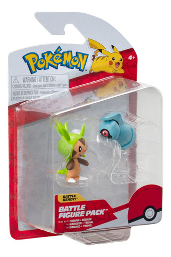 Paquete De 2 Figuras De Batalla Chespin Y Beldum Pokemon
