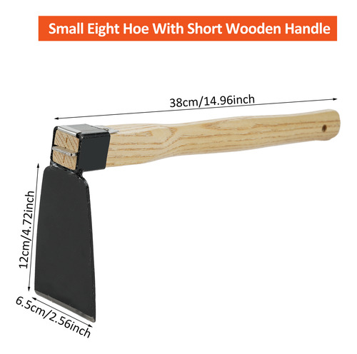 Ferramenta De Jardim Portátil Small Eight Hoe Com Madeira Cu