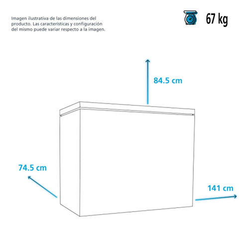 Congelador Horizontal 15 Pies Cúbicos Blanco Mabe Chm15pgl0