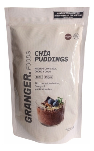 Chia Puddings 300 Grs Granger Sin Azucar Vegan Keto Omega 3 Sabor Chocolate