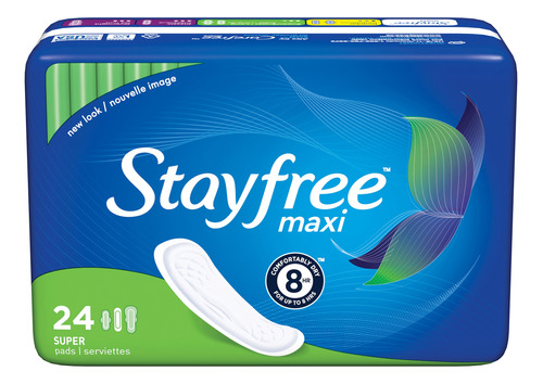 Stayfree Super Maxi Pads, 24 Unidades (paquete De 2)