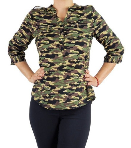 Blusa Militar Liviana Polera Mujer. Ancha. Cubre Cola 022