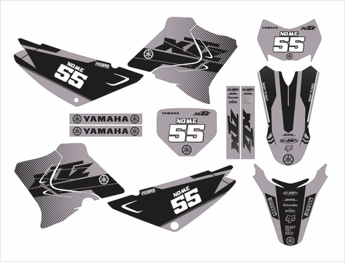 Kit Adesivos Motocross Trilha Para Yamaha Xtz 125 19449 Cor Grafite