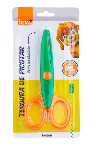 Kit 03 Tesoura Escolar Picotar 13cm Curva Zig Zag Onda - Brw