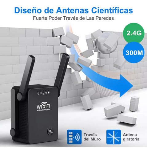 Fl Repetidor Wifi Amplificador Señal Extensor 300mbps 2.4g