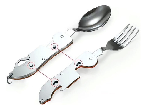 Set Cubiertos Camping Multiuso 6 En 1 Set Camping Portatil