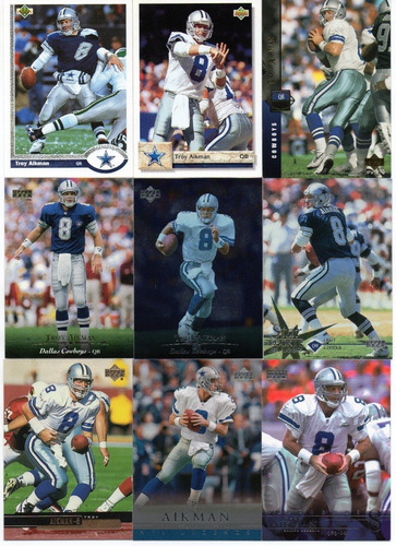 1991-2001 Upper Deck Troy Aikman Cowboys ( 9 ) Set