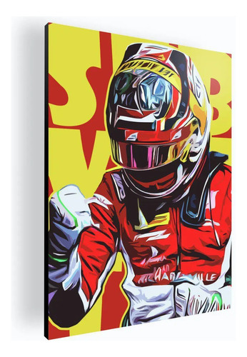 Cuadro Decorativo Poster Mural Sebastian Vettel 84x118 Mdf